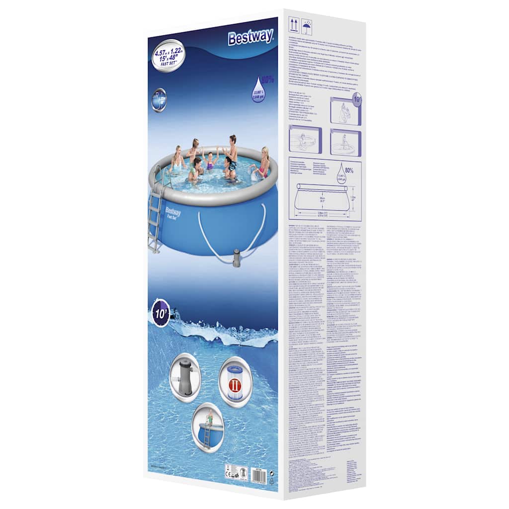 Bestway Bestway Ensemble De Piscine Gonflable Ronde Fast Set 457X122 Cm