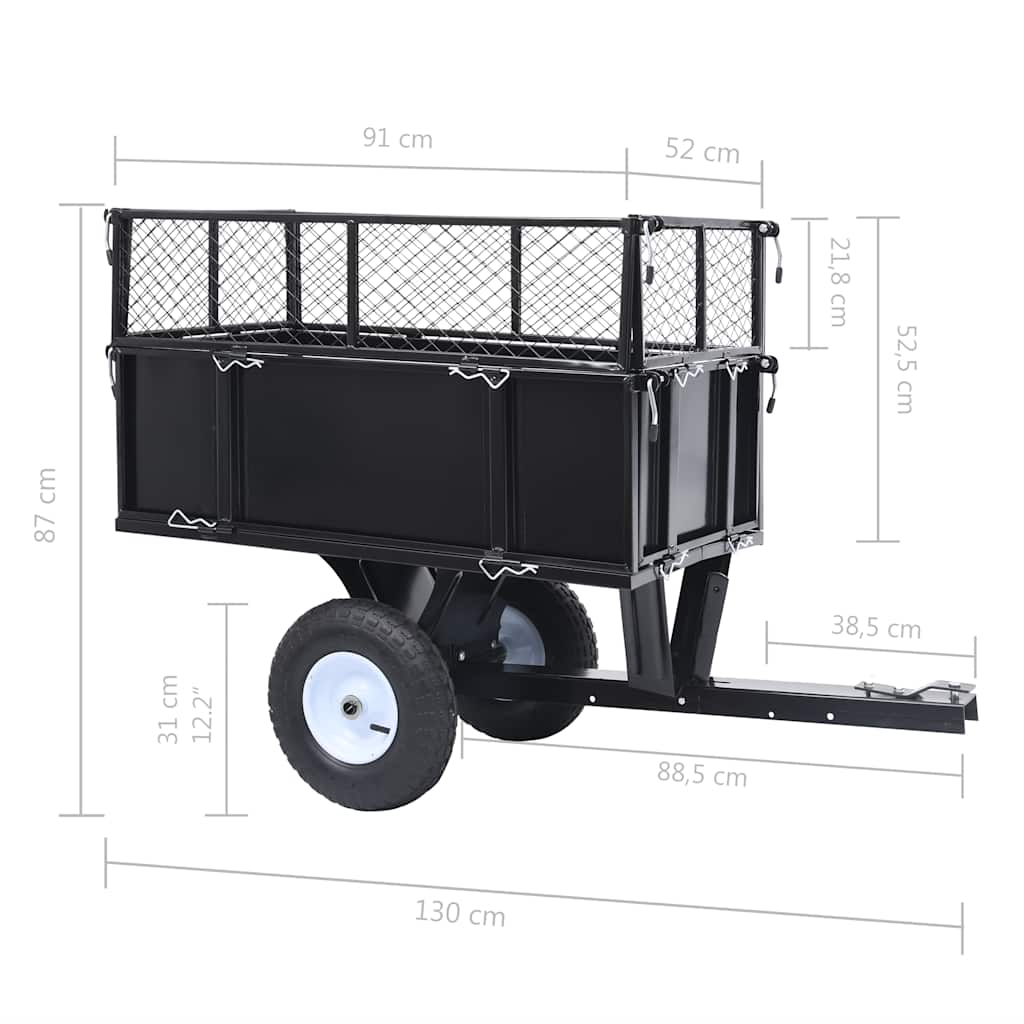 Remorque Basculante Pour Tondeuse De Pelouse Charge De 150 Kg