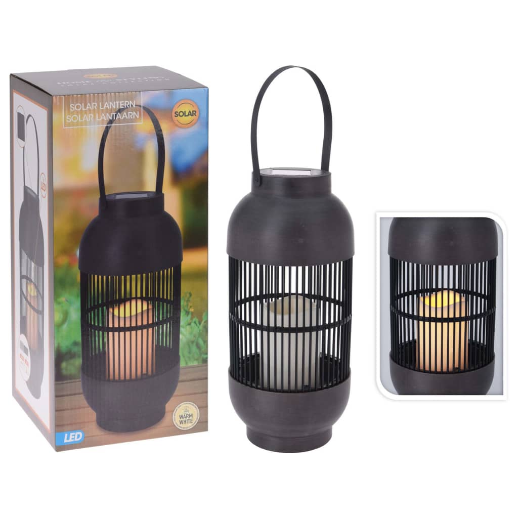 Progarden Progarden Lampe Solaire À Led Rotin Avec Bougie Noir