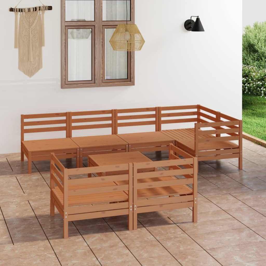 Salon De Jardin 8 Pcs Bois De Pin Massif