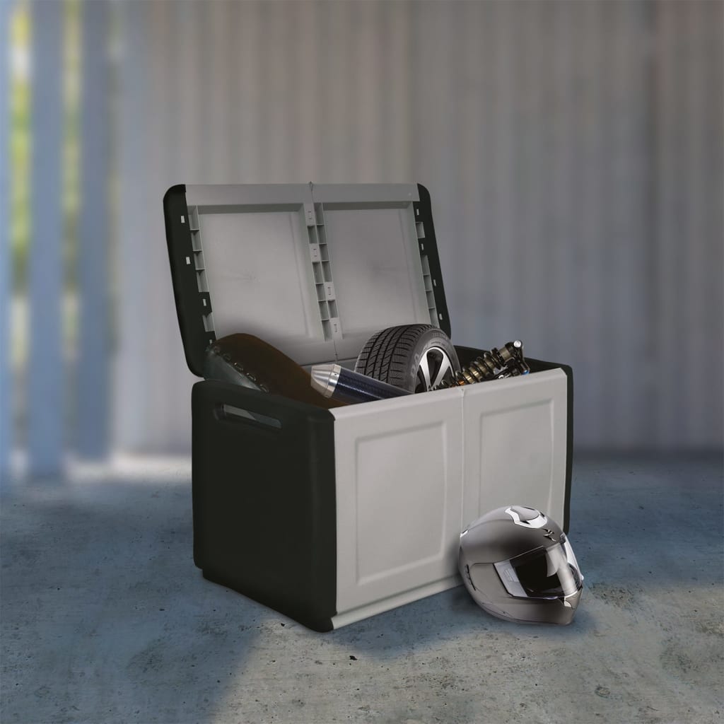 Boîte De Rangement De Jardin 330 L Gris Foncé Noir