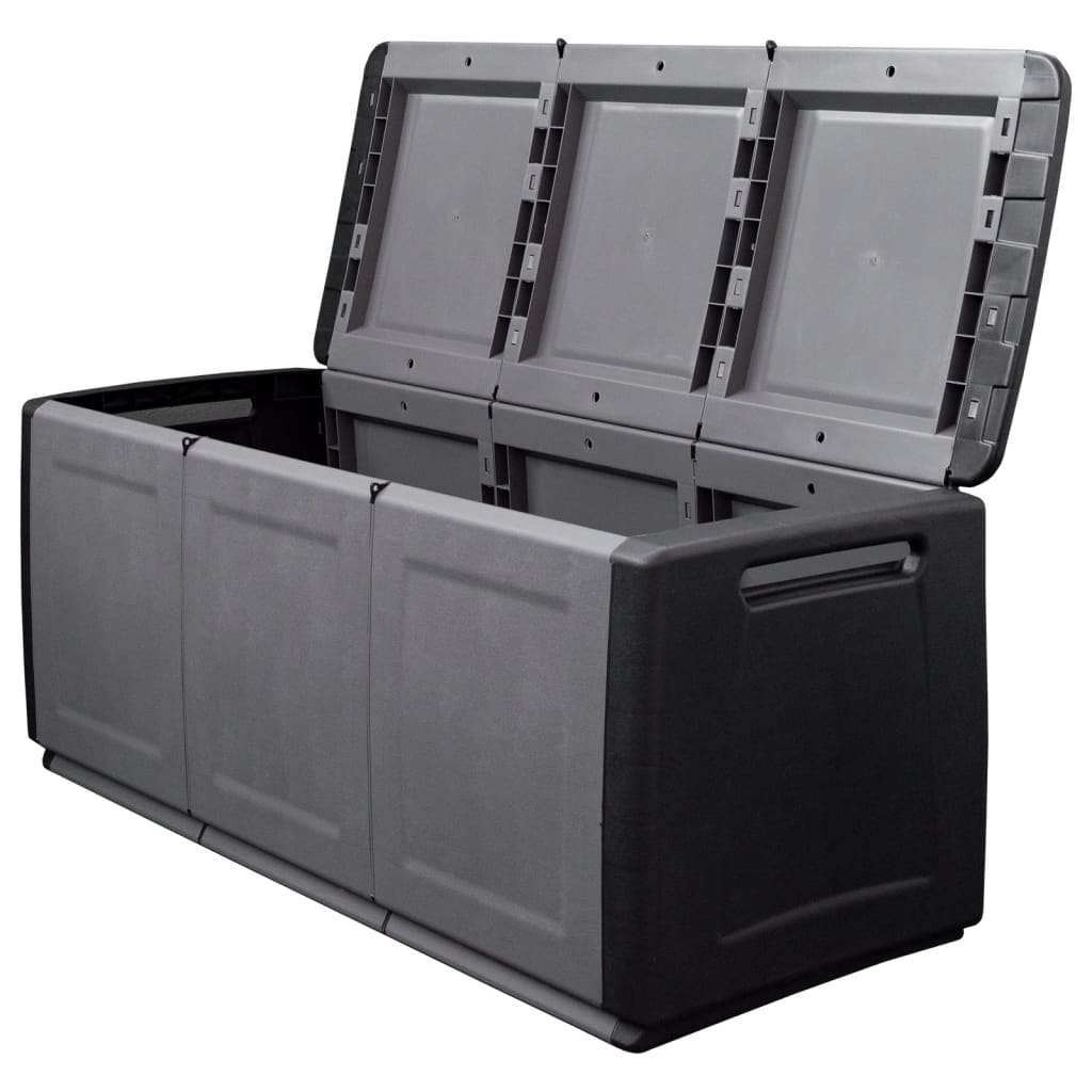 Boîte De Rangement De Jardin 330 L Gris Foncé Noir