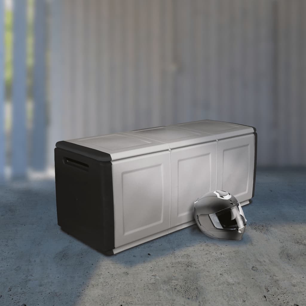 Boîte De Rangement De Jardin 330 L Gris Foncé Noir