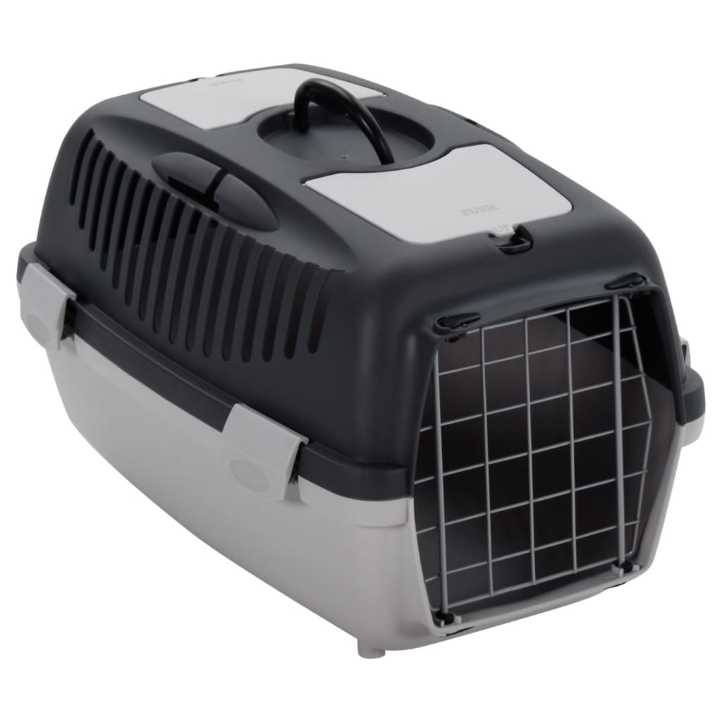 Cage De Transport Animaux De Compagnie Gris Noir Pp