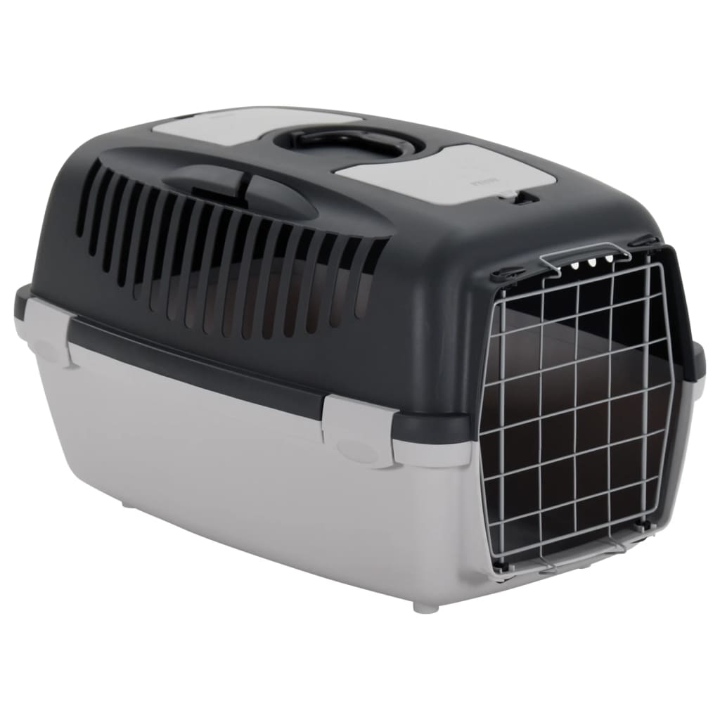 Cage De Transport Animaux De Compagnie Gris Noir Pp