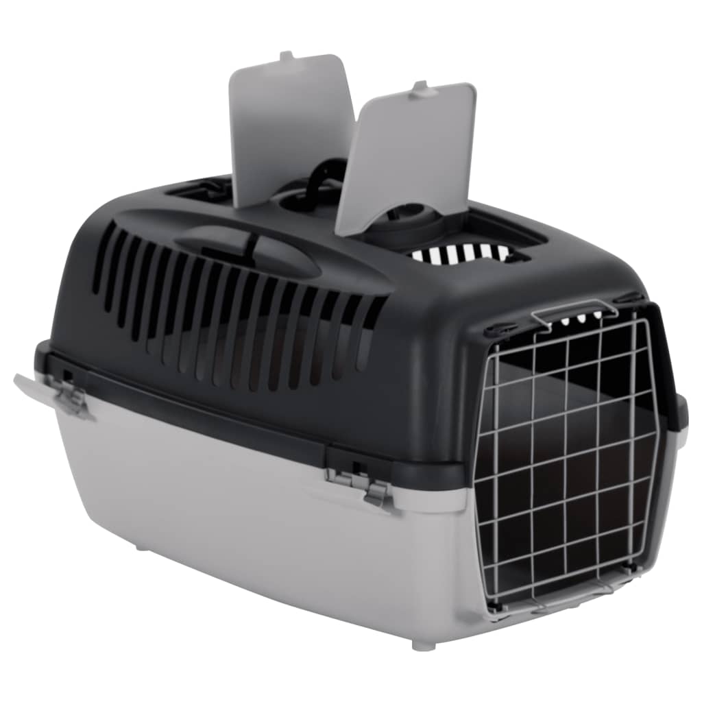 Cage De Transport Animaux De Compagnie Gris Noir Pp