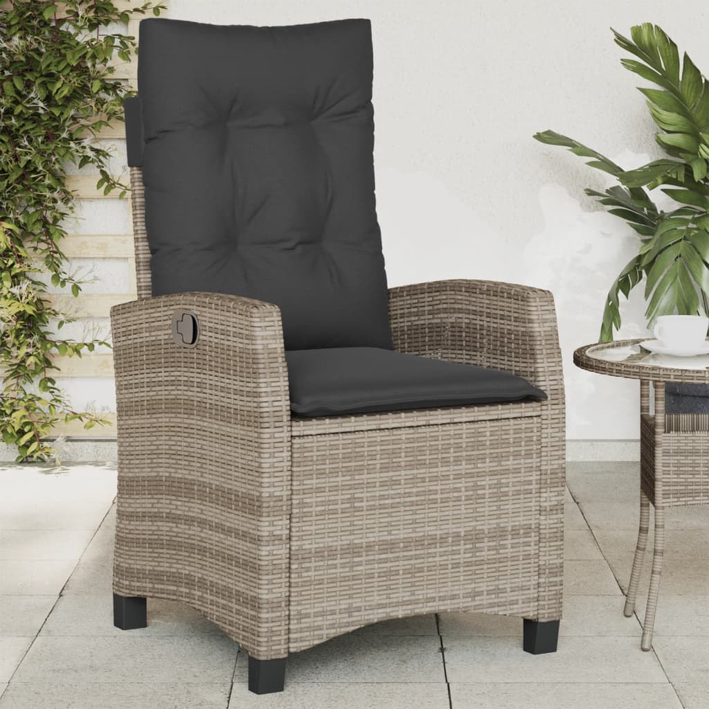Chaise Inclinable De Jardin Et Repose-Pied Mélange Beige Rotin