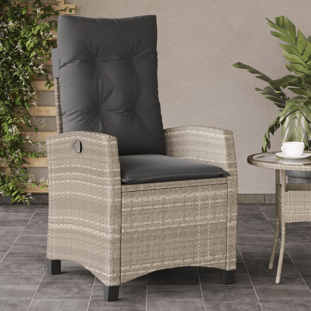 Chaise Inclinable De Jardin Et Repose-Pied Mélange Beige Rotin