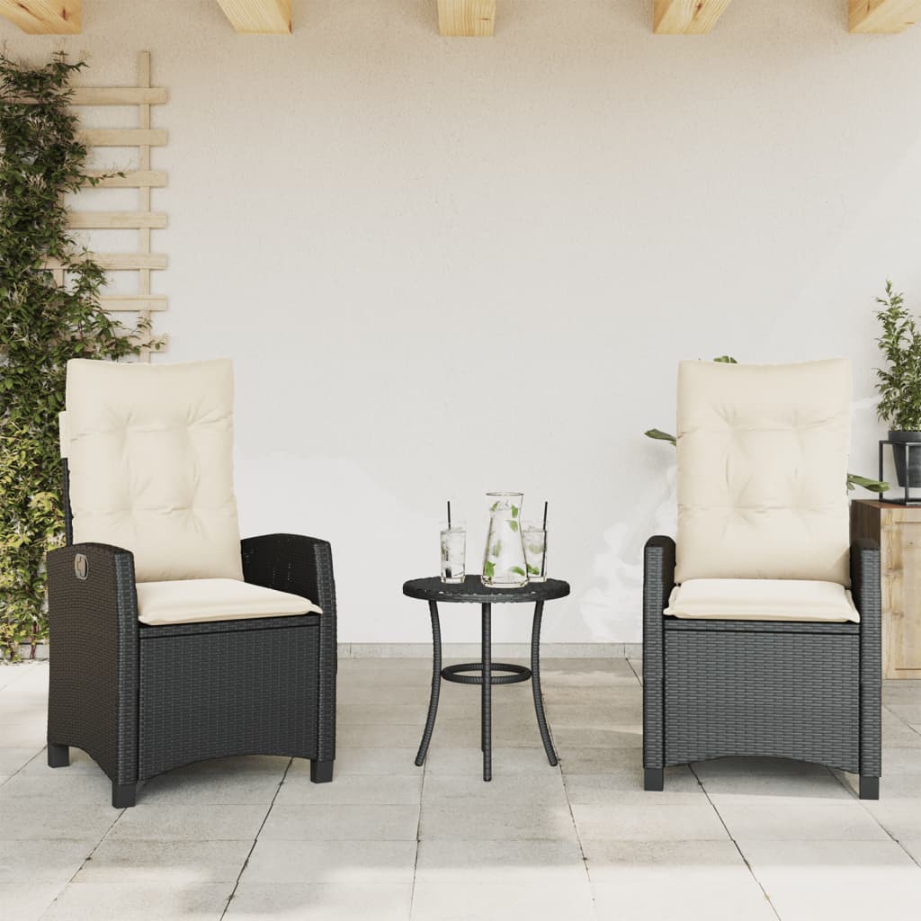 Chaise Inclinable De Jardin Et Repose-Pied Mélange Beige Rotin