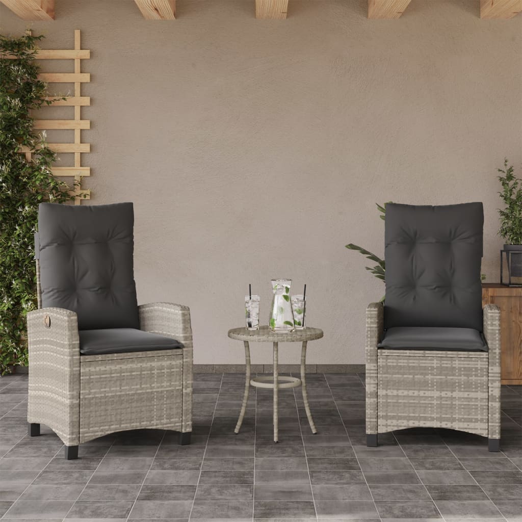 Chaise Inclinable De Jardin Et Repose-Pied Mélange Beige Rotin