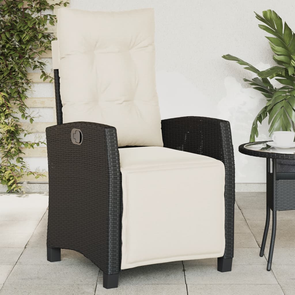 Chaise Inclinable De Jardin Et Repose-Pied Mélange Beige Rotin