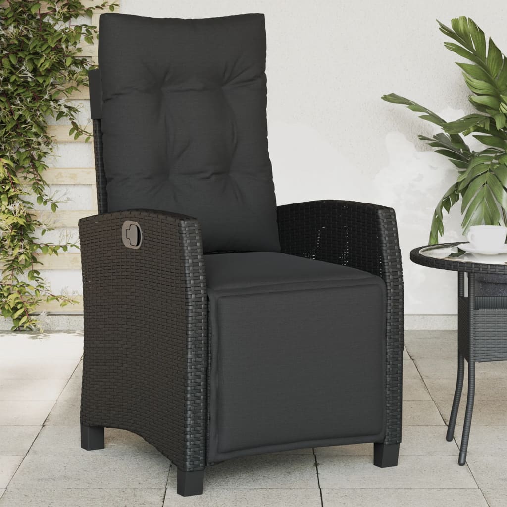 Chaise Inclinable De Jardin Et Repose-Pied Mélange Beige Rotin