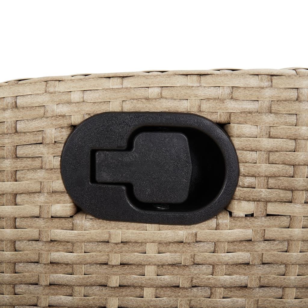 Chaise Inclinable De Jardin Et Repose-Pied Mélange Beige Rotin