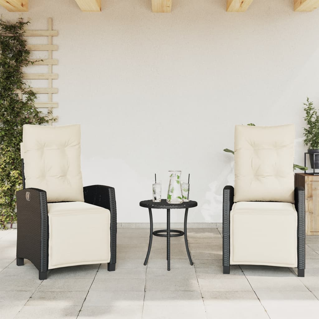 Chaise Inclinable De Jardin Et Repose-Pied Mélange Beige Rotin