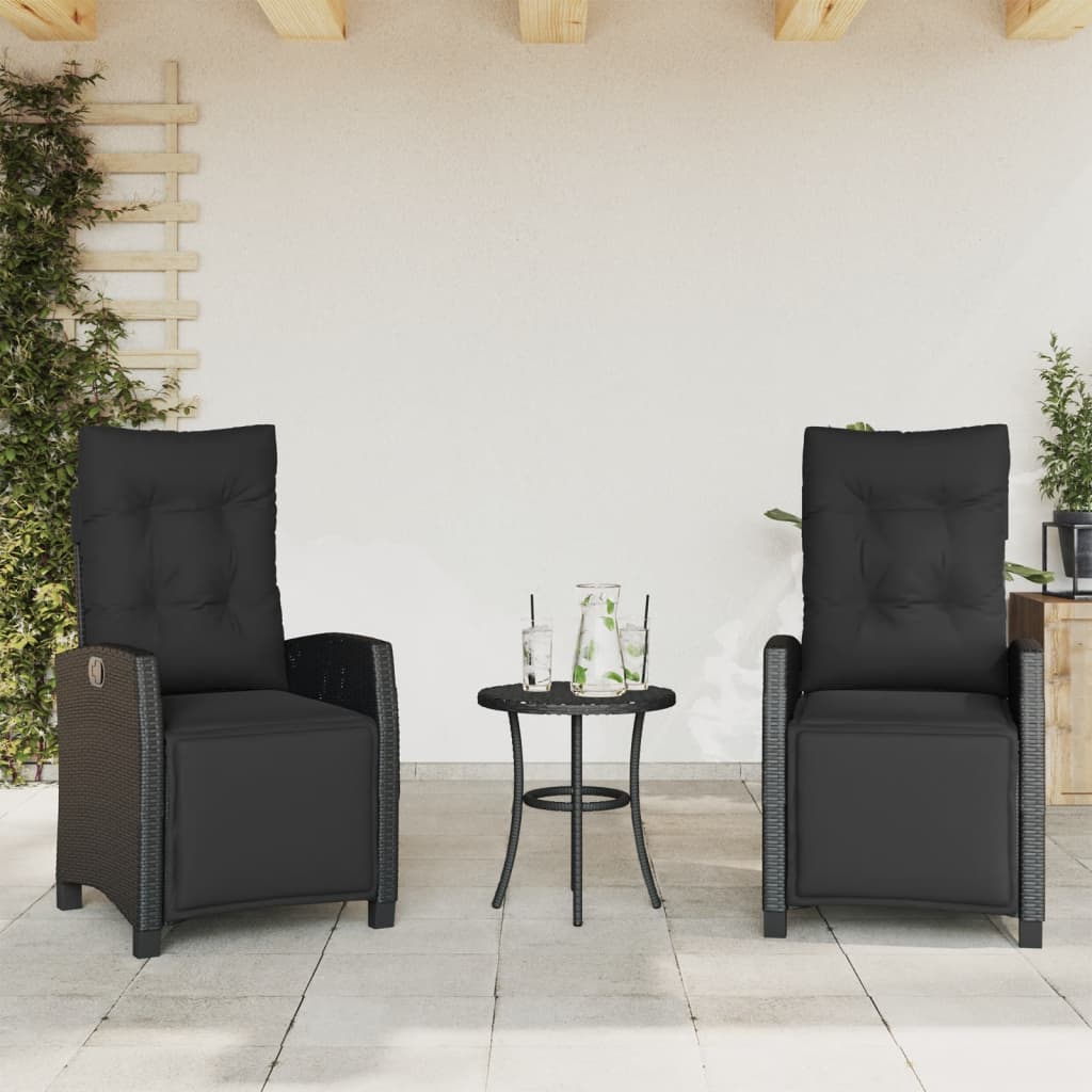 Chaise Inclinable De Jardin Et Repose-Pied Mélange Beige Rotin