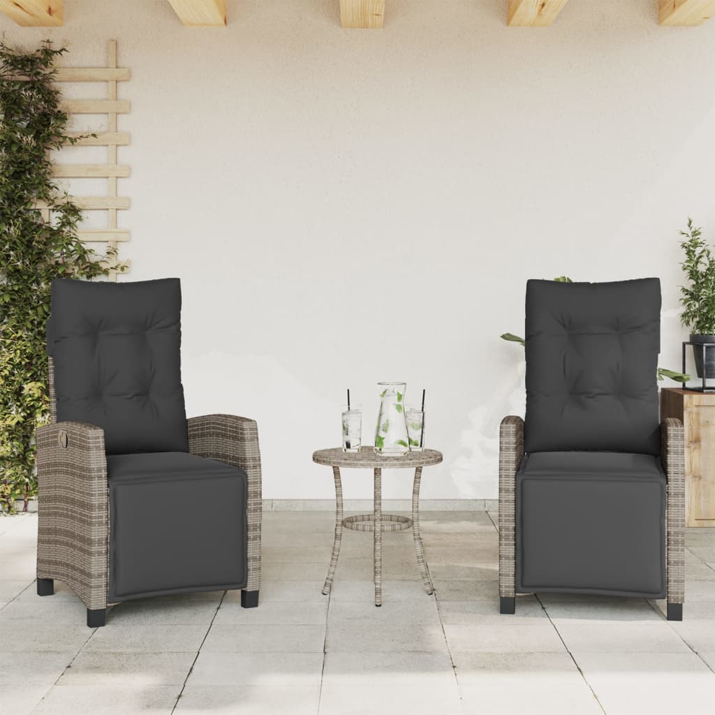 Chaise Inclinable De Jardin Et Repose-Pied Mélange Beige Rotin