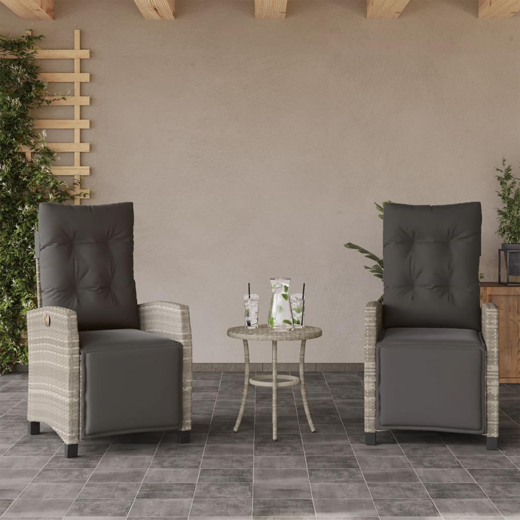 Chaise Inclinable De Jardin Et Repose-Pied Mélange Beige Rotin