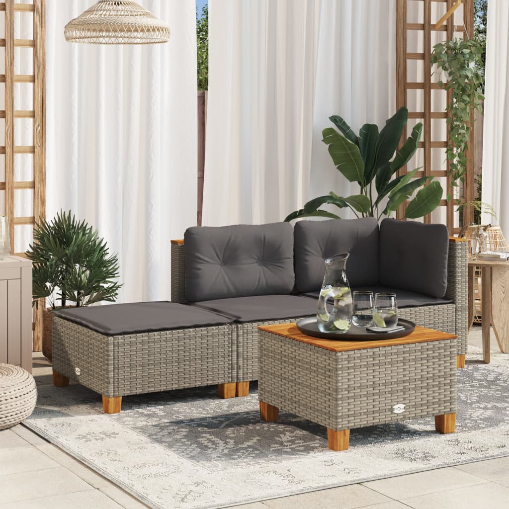 Tabouret De Jardin Et Coussin 63,5X56X32Cm Résine Tressée