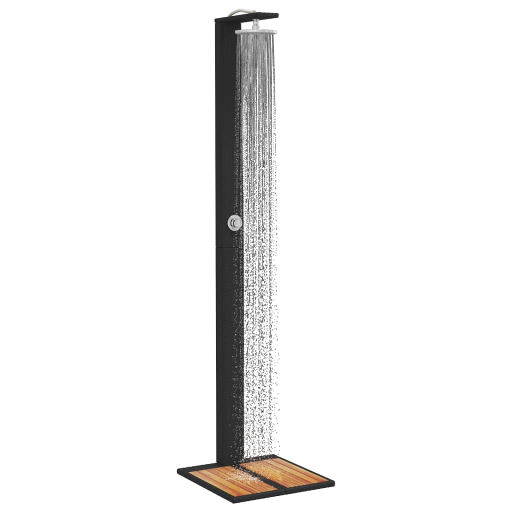 Douche D'extérieur 50X55X224 Cm Résine Tressée Bois Acacia