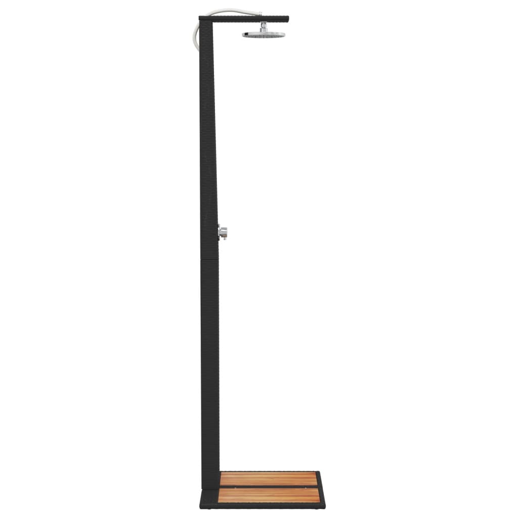 Douche D'extérieur 50X55X224 Cm Résine Tressée Bois Acacia