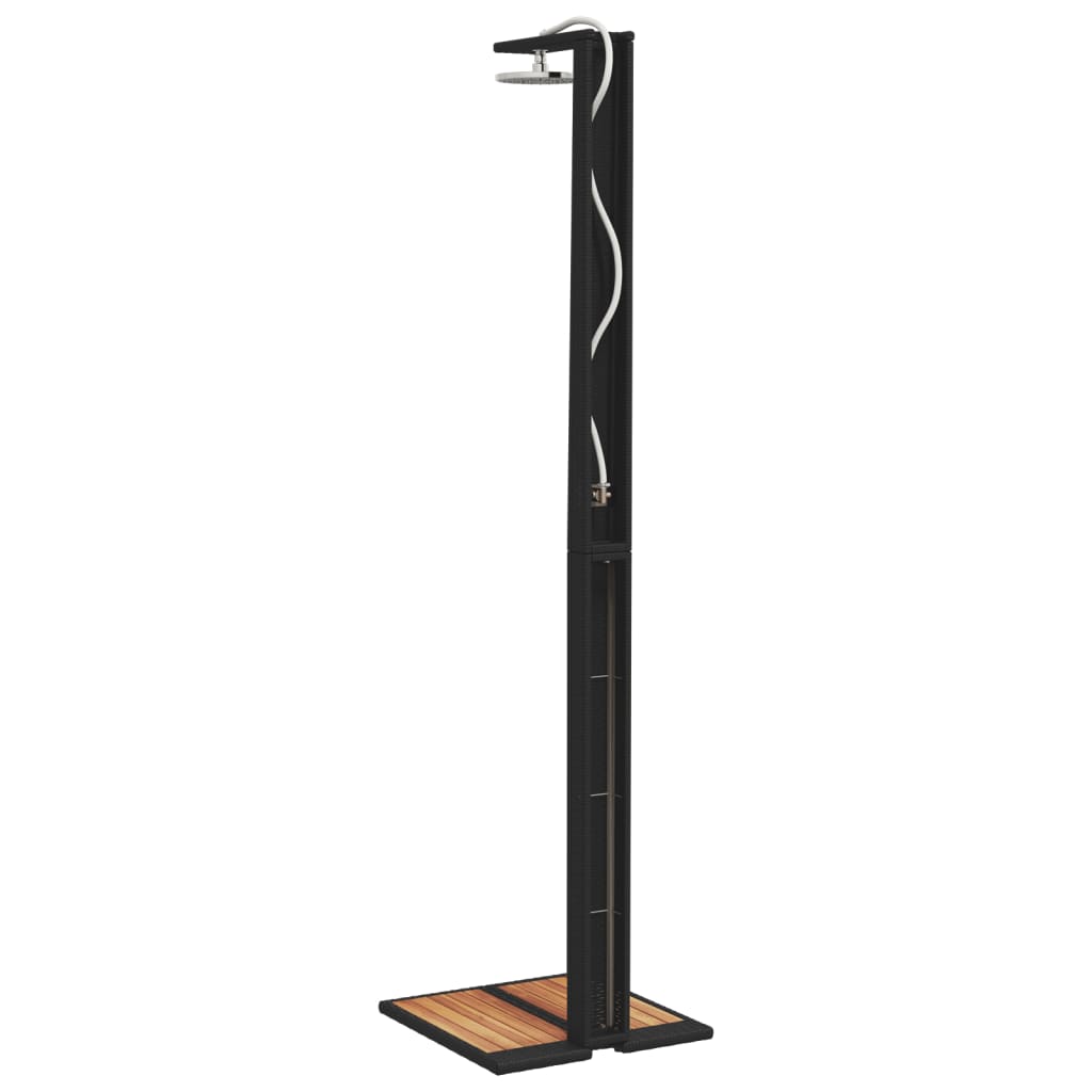 Douche D'extérieur 50X55X224 Cm Résine Tressée Bois Acacia