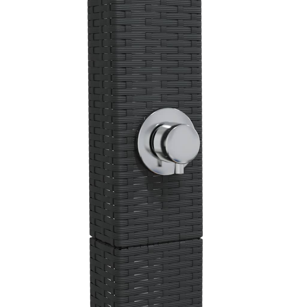Douche D'extérieur 50X55X224 Cm Résine Tressée Bois Acacia