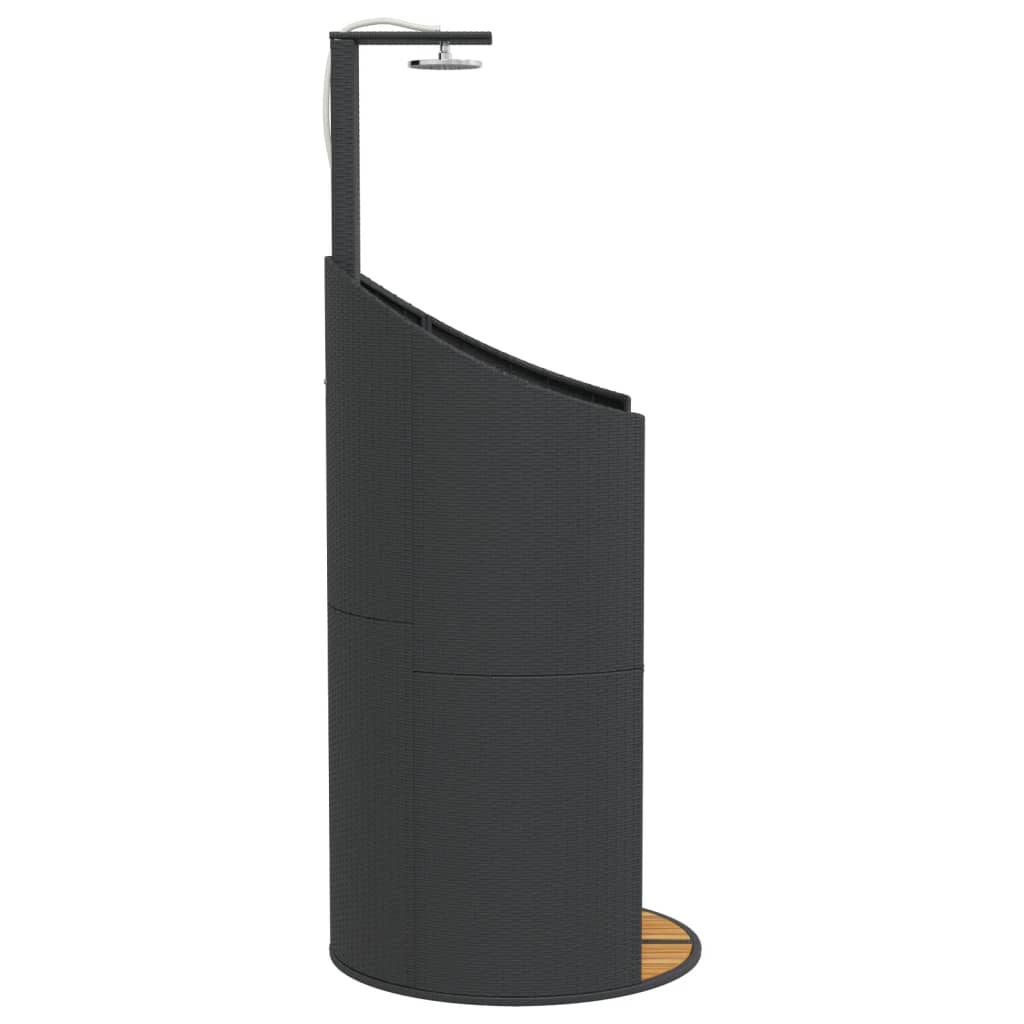 Douche D'extérieur 100X100X241,5 Cm Poly Rotin Bois Acacia