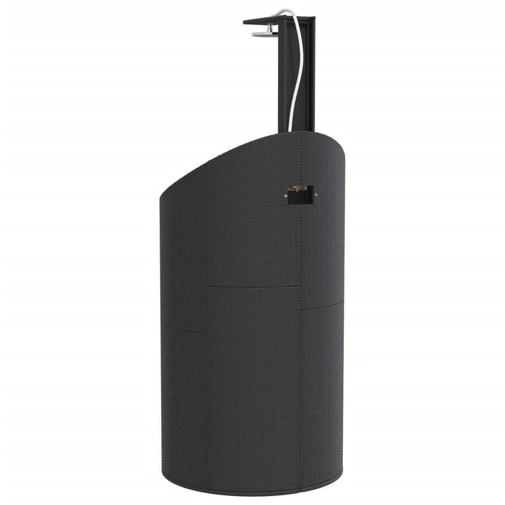 Douche D'extérieur 100X100X241,5 Cm Poly Rotin Bois Acacia
