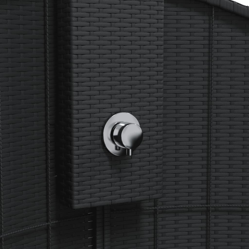 Douche D'extérieur 100X100X241,5 Cm Poly Rotin Bois Acacia