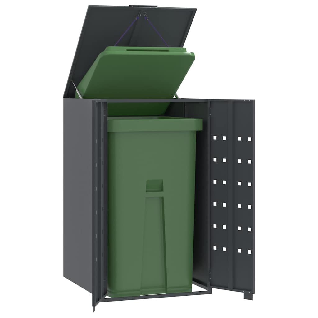 Rangement À Roulettes Pour Poubelles Pour 6 Bacs Acier