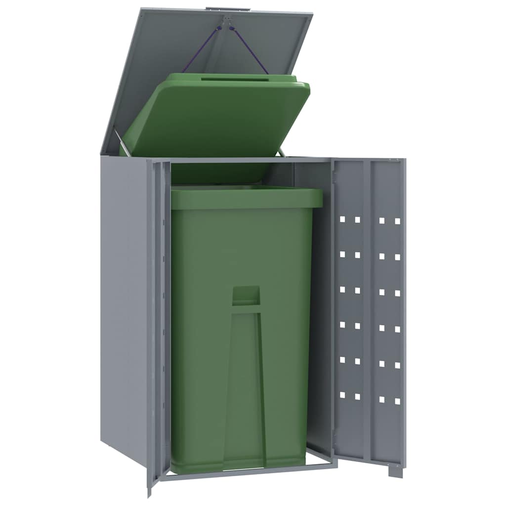 Rangement À Roulettes Pour Poubelles Pour 6 Bacs Acier