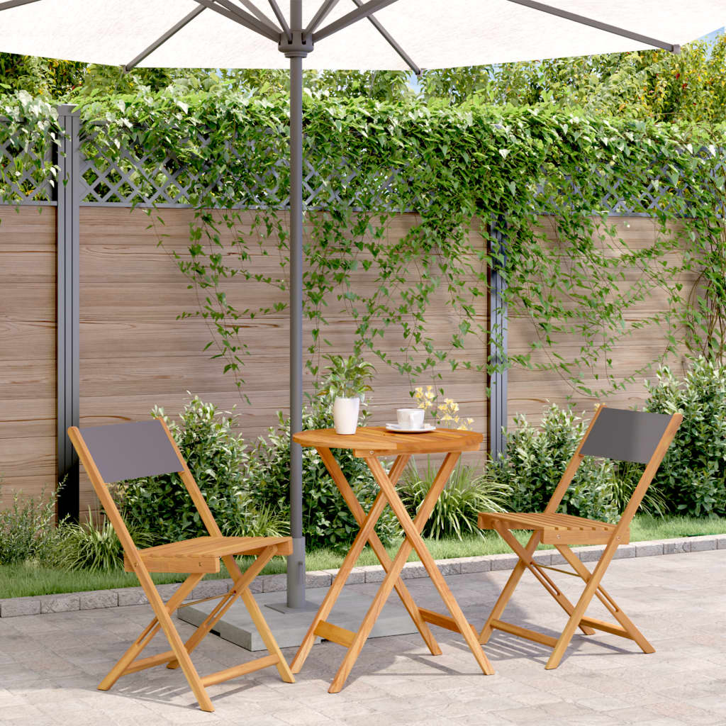 Ensemble À Manger De Jardin 5 Pcs Tissu Et Bois Massif
