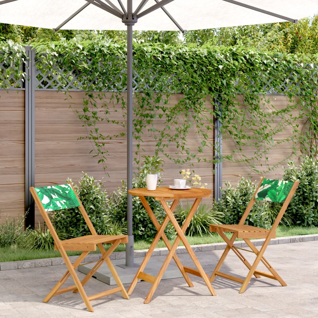 Ensemble À Manger De Jardin 5 Pcs Tissu Et Bois Massif