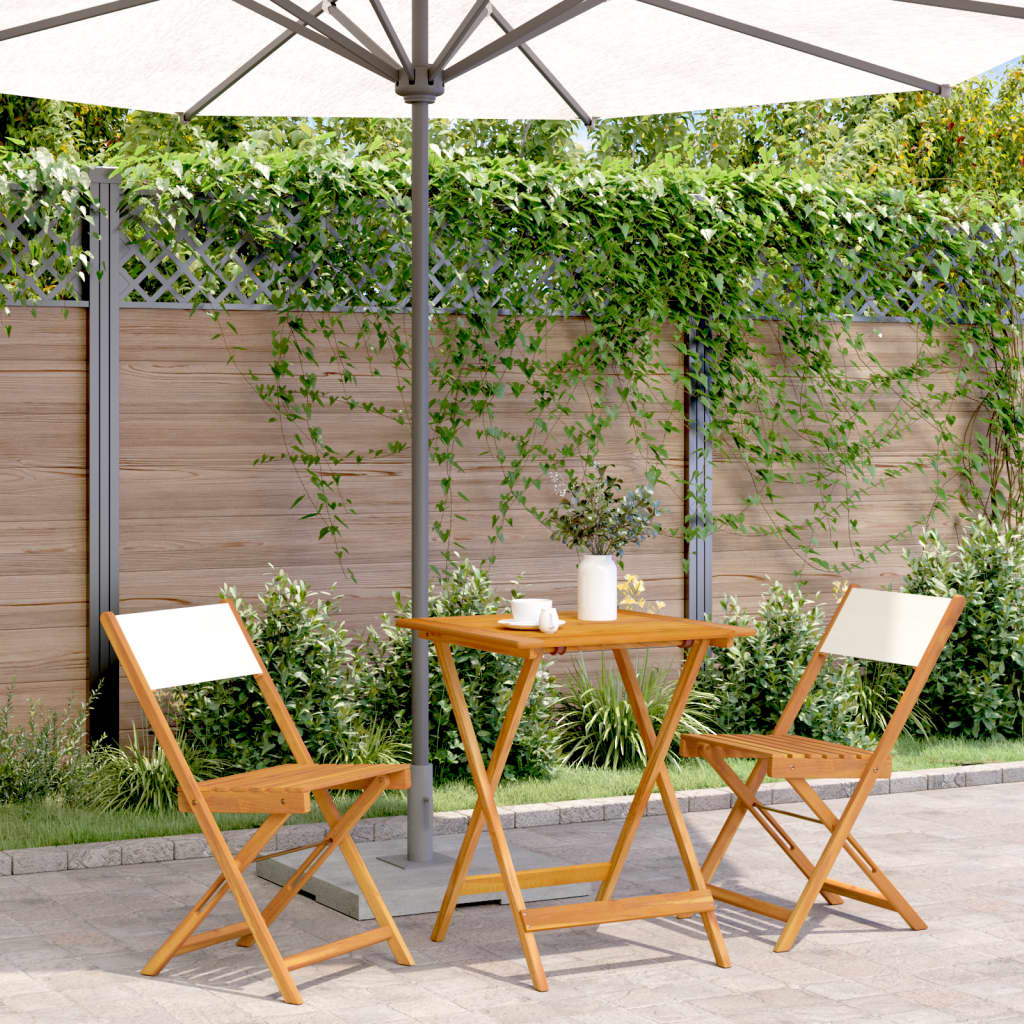 Ensemble À Manger De Jardin 5 Pcs Tissu Et Bois Massif