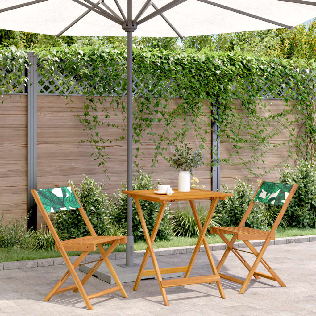 Ensemble À Manger De Jardin 5 Pcs Tissu Et Bois Massif