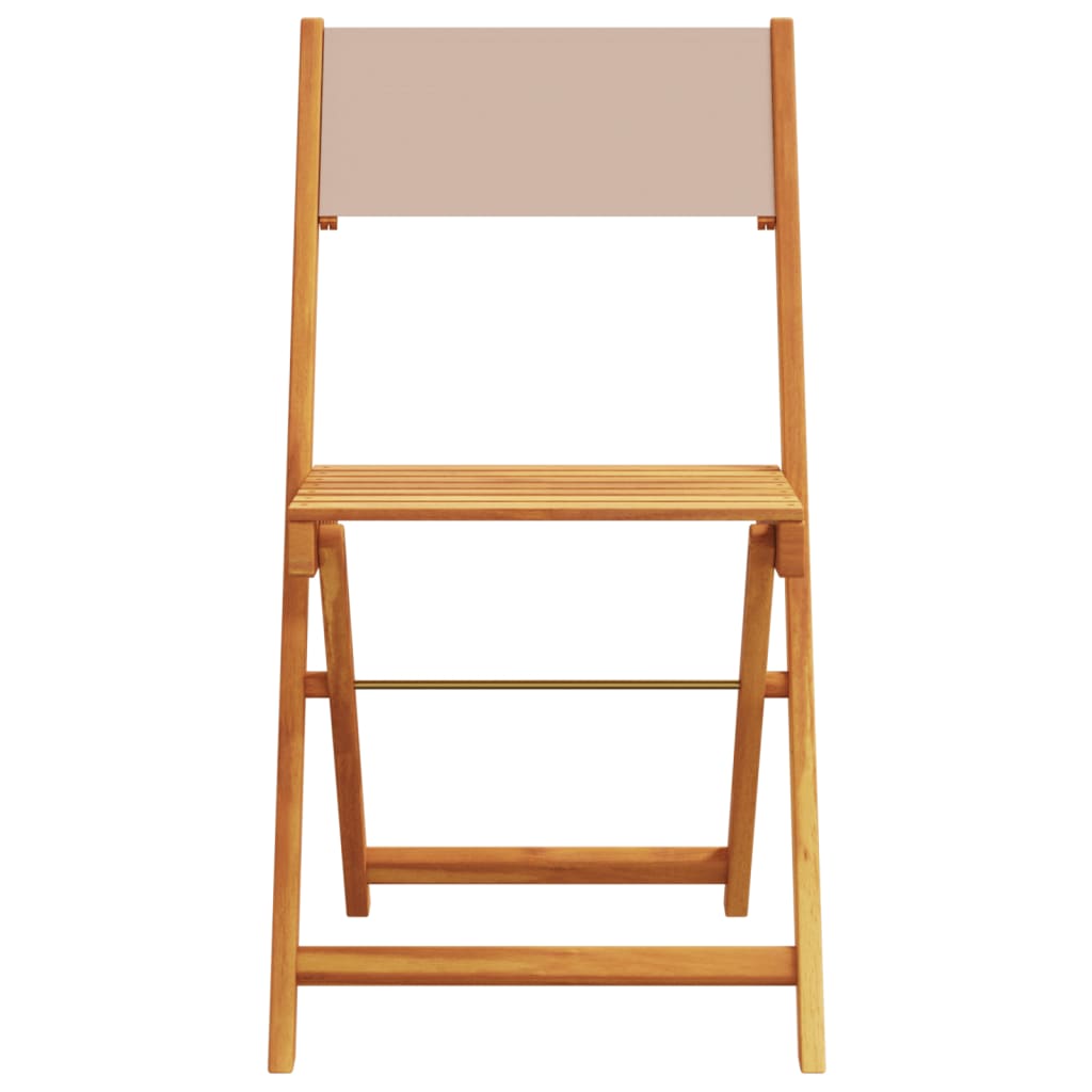 Ensemble À Manger De Jardin 5 Pcs Tissu Et Bois Massif