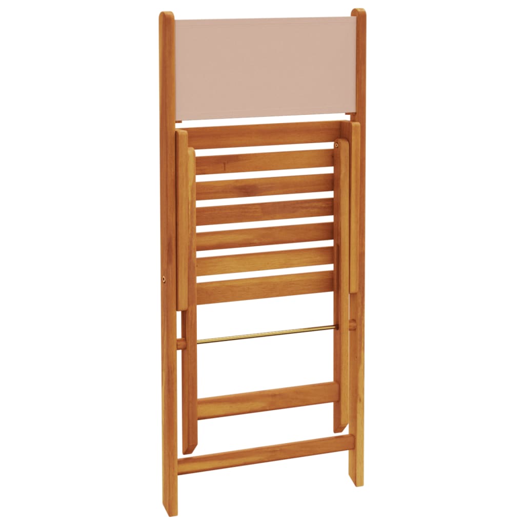 Ensemble À Manger De Jardin 5 Pcs Tissu Et Bois Massif