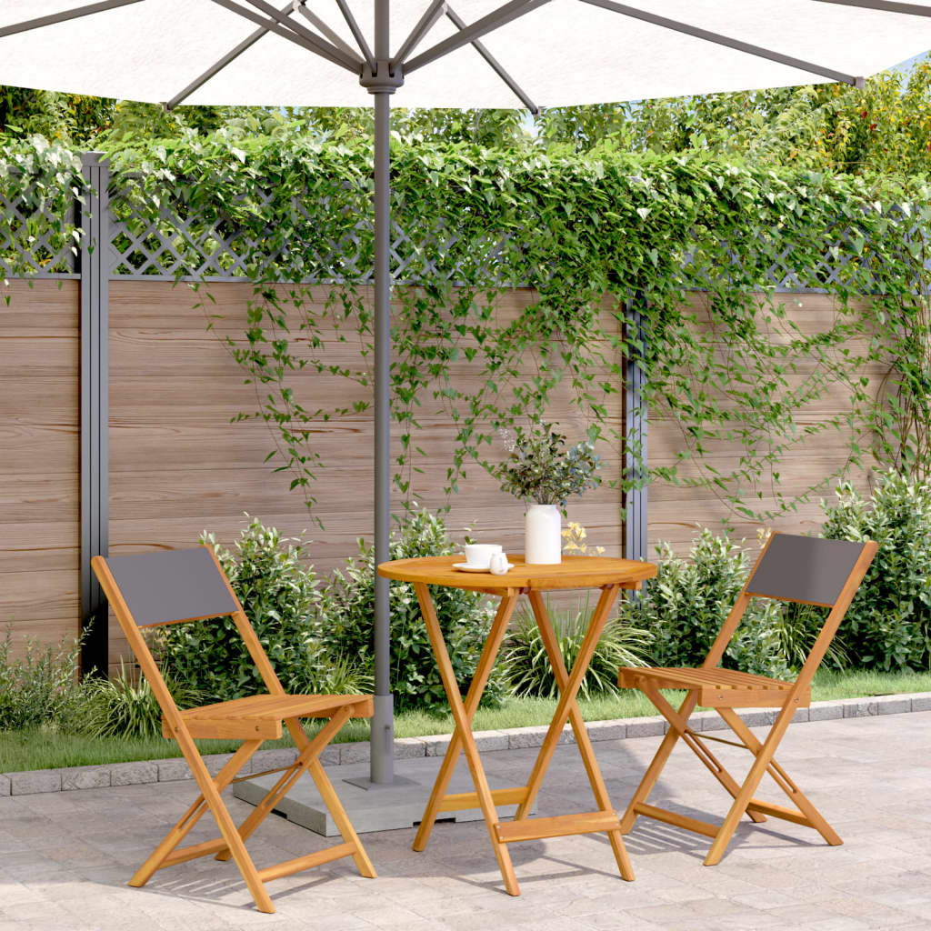 Ensemble À Manger De Jardin 5 Pcs Tissu Et Bois Massif
