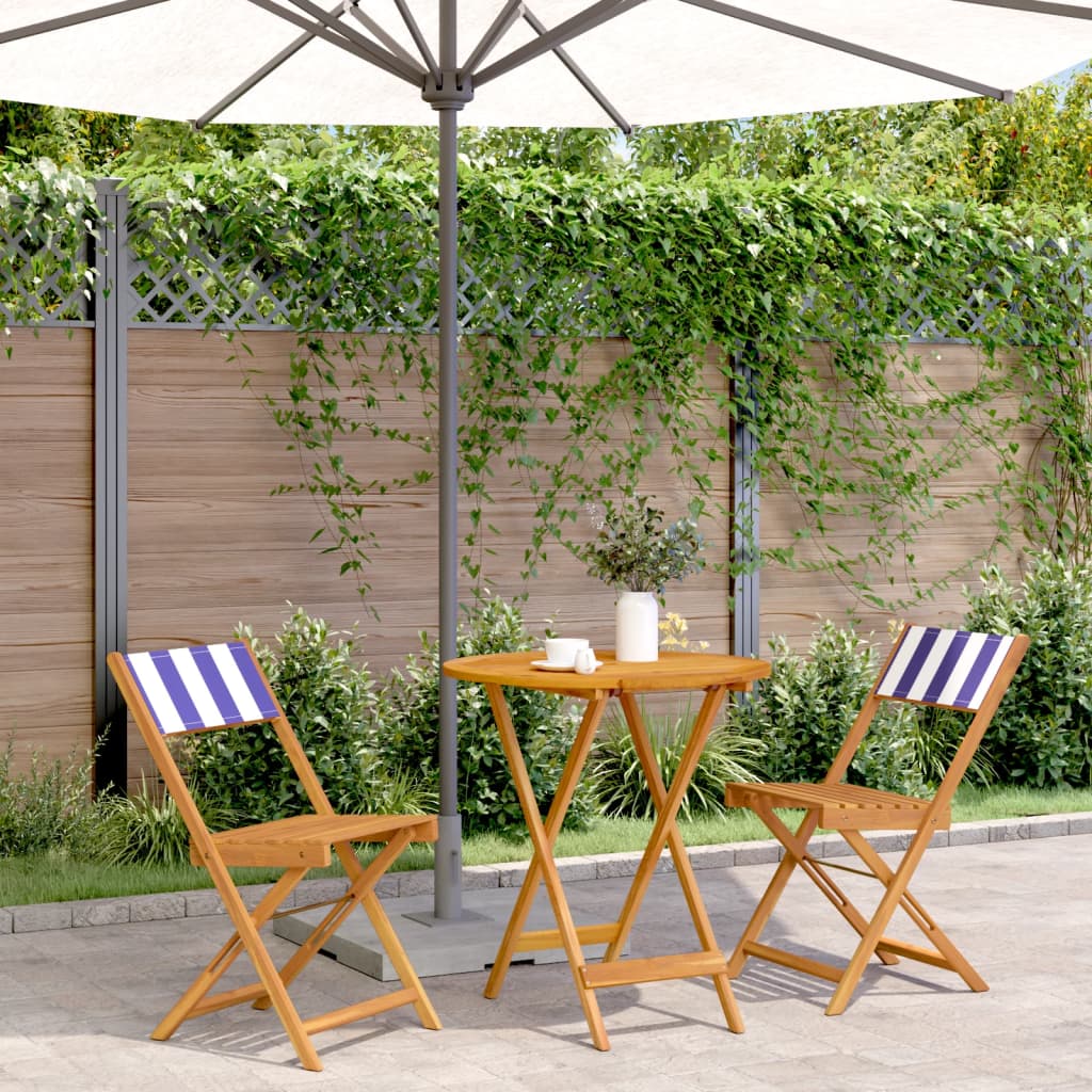 Ensemble À Manger De Jardin 5 Pcs Tissu Et Bois Massif