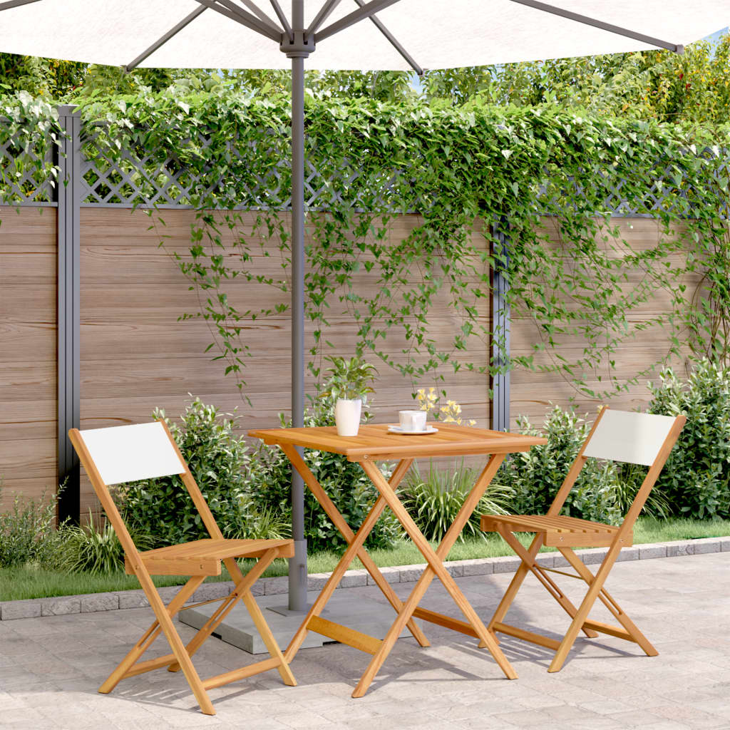 Ensemble À Manger De Jardin 5 Pcs Tissu Et Bois Massif