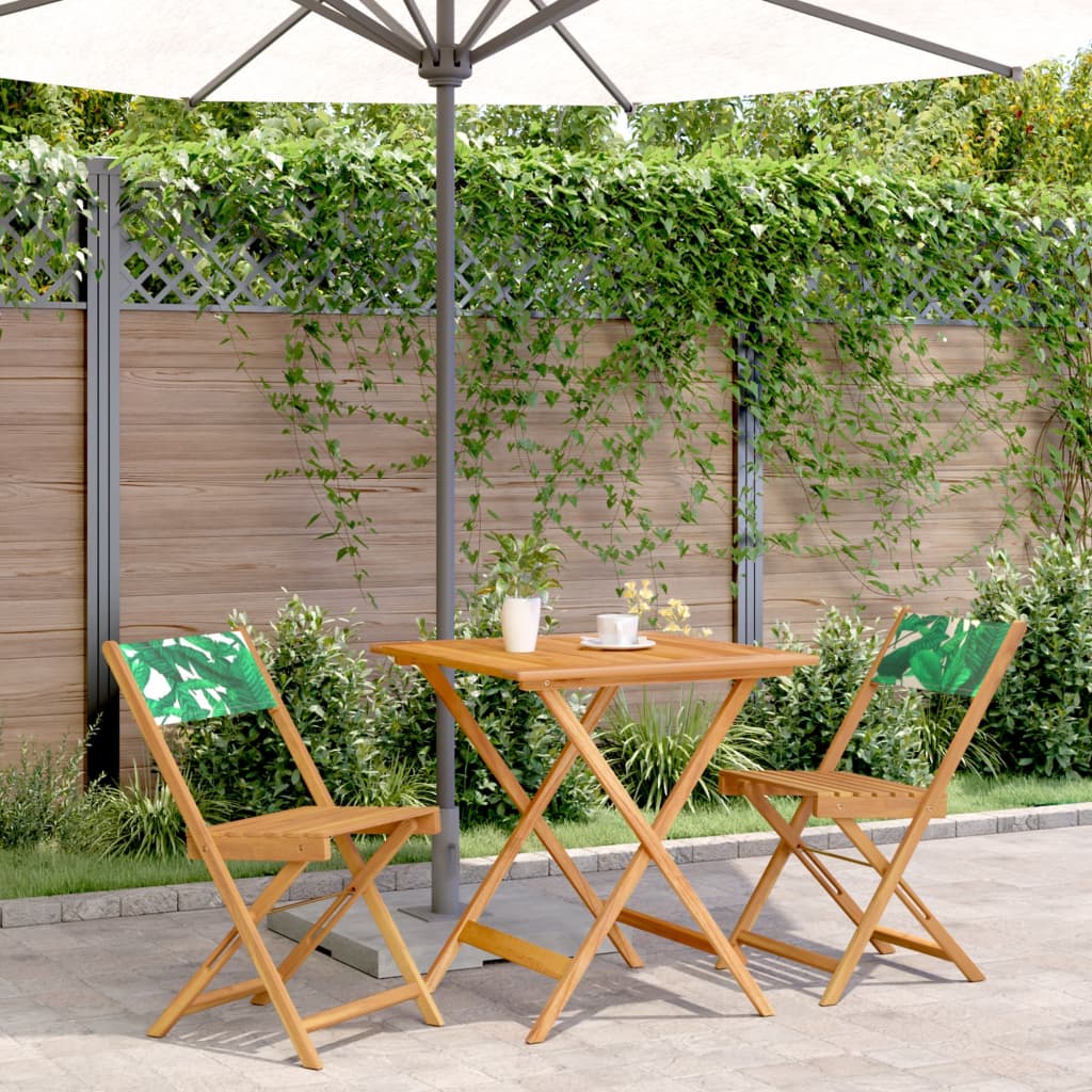 Ensemble À Manger De Jardin 5 Pcs Tissu Et Bois Massif