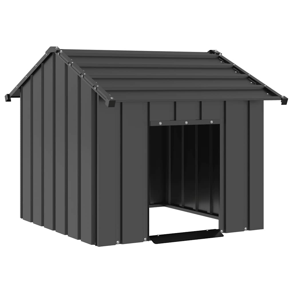 Niche Pour Chien Avec Toit Noir Acier Galvanisé