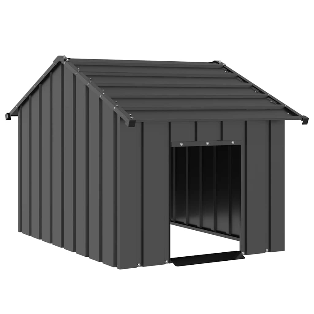 Niche Pour Chien Avec Toit Noir Acier Galvanisé