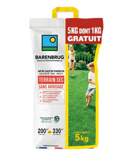 Gazon terrain sec sans arrosage ( 5KG)
