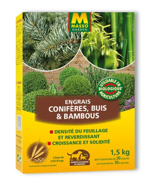Engrais buis, bambous conifères et haies