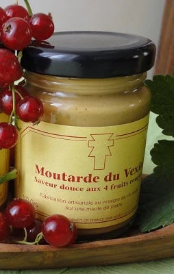 Moutarde du vexin Saveur douce aux 4 fruits rouges 100g