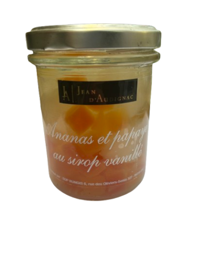 Ananas et papaye au sirop vanillé