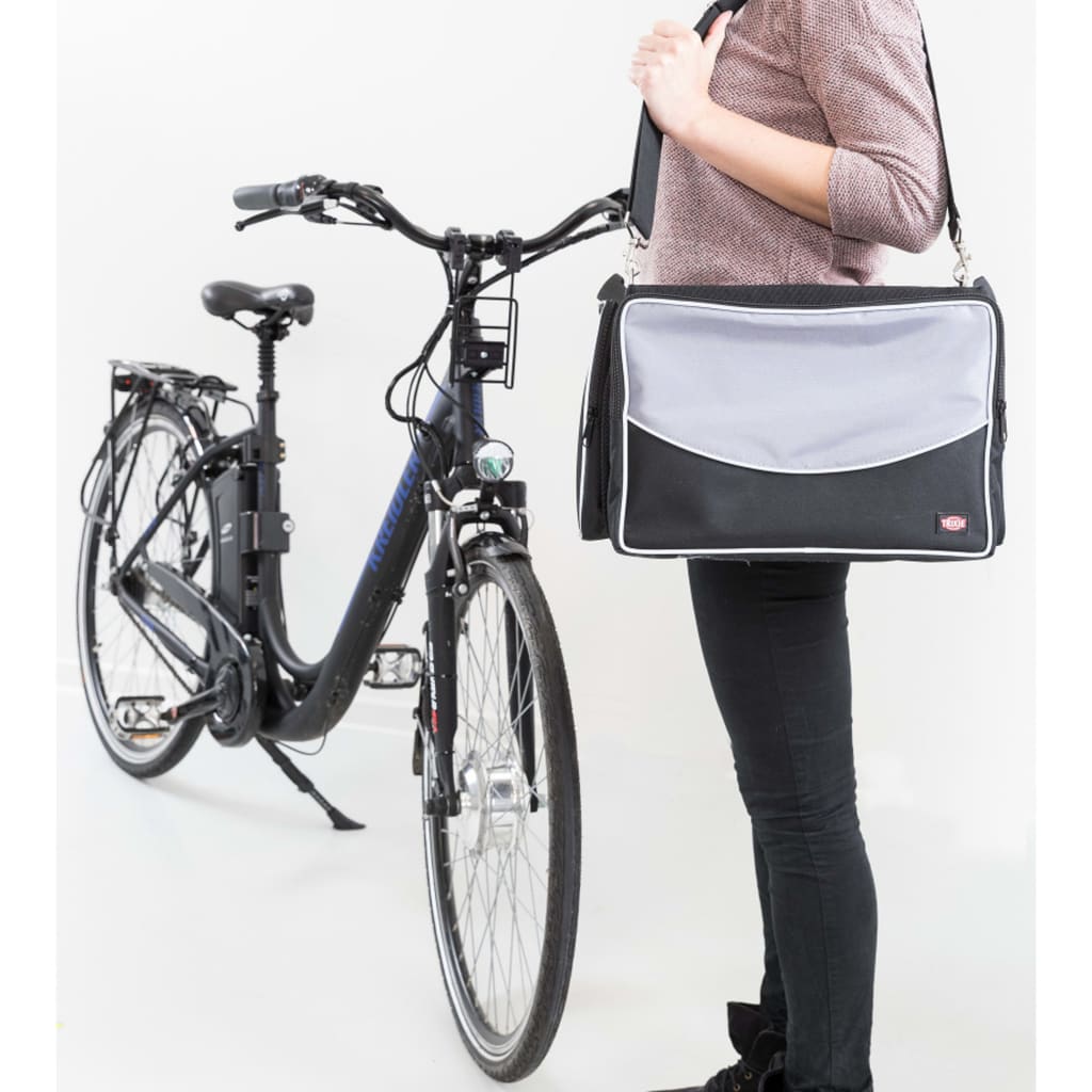 Trixie Trixie Panier Avant De Vélo Pour Animaux 41X26X26 Cm Noir Et Gris