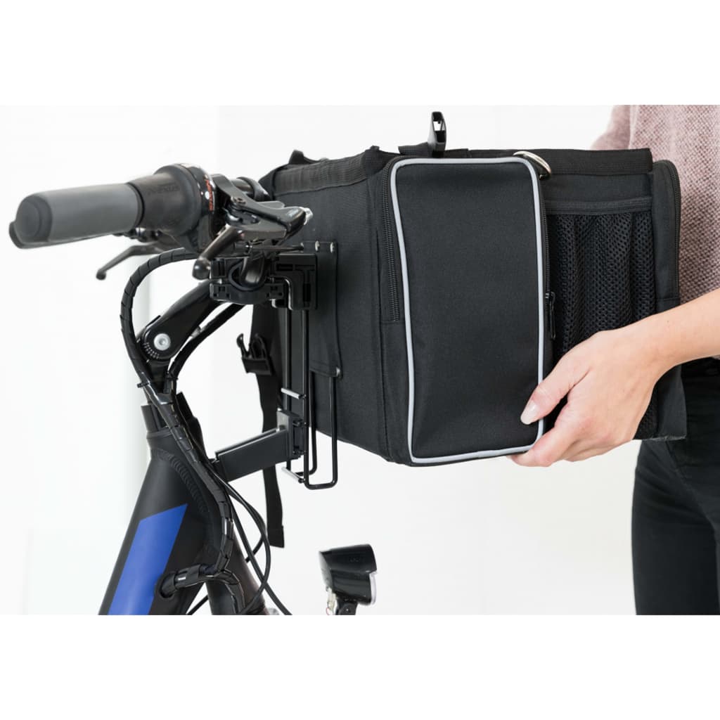 Trixie Trixie Panier Avant De Vélo Pour Animaux 41X26X26 Cm Noir Et Gris