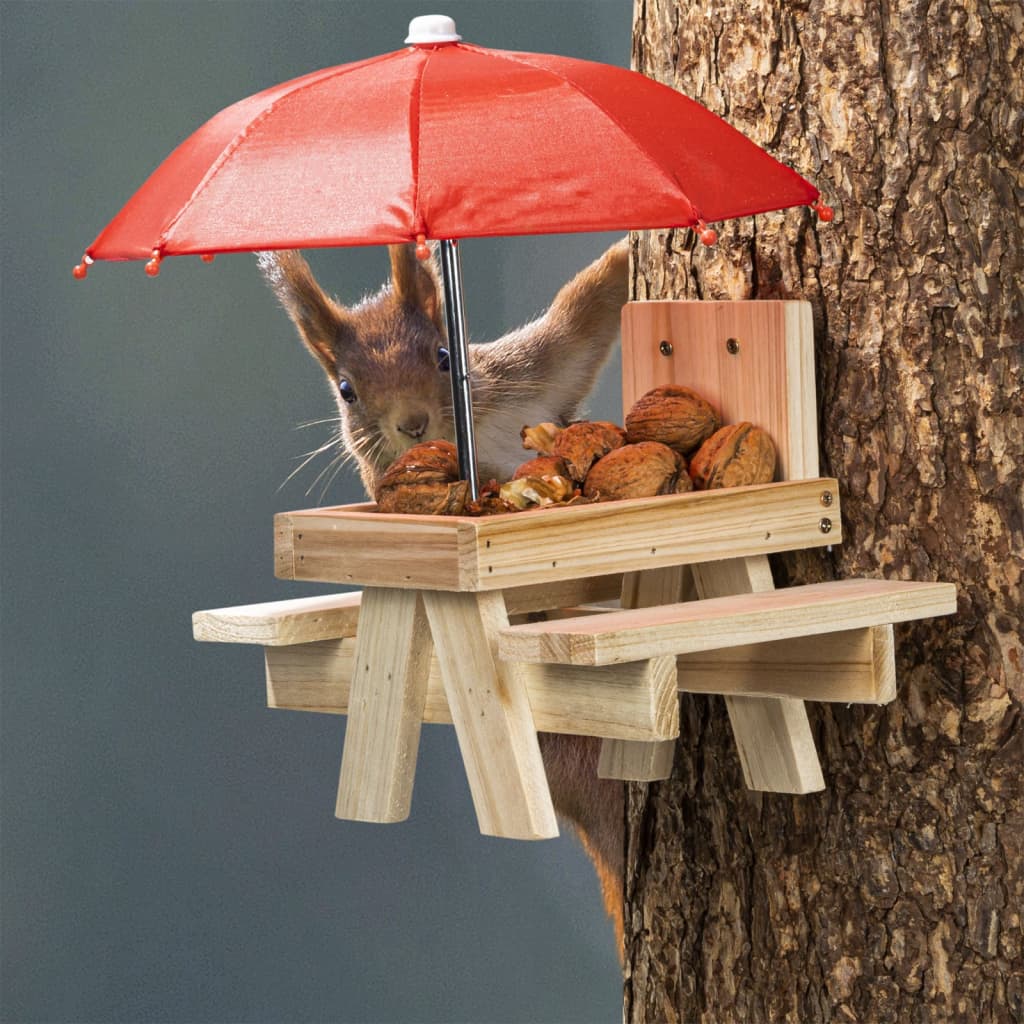 Hi Hi Mangeoire Pour Écureuils Avec Parapluie Beige